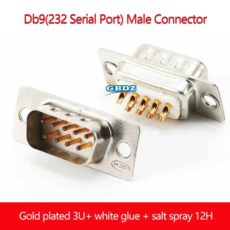 

AMP Metal Iron Shell Gold Plated RS232 Serial Port DB9 Pin 5USolid Core Needle Data Interface Male And Female Welded Plug