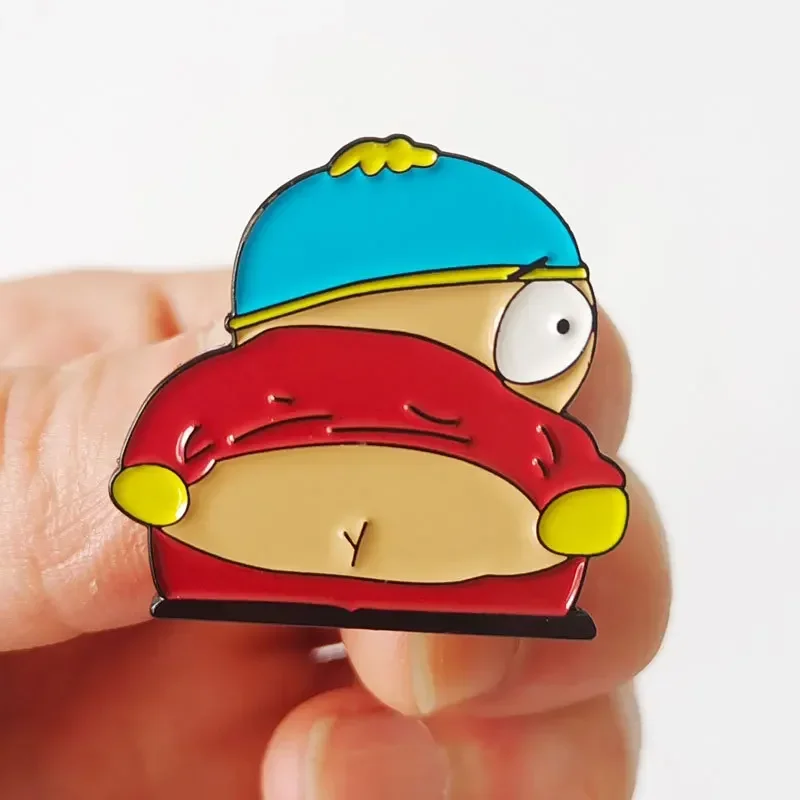 4 piezas/juego, pin esmaltado de South Cartoon Park, broche de solapa de ropa de mochila de anime de dibujos animados, accesorios de joyería, regalos de cumpleaños