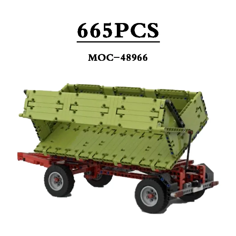 Suitable for 42054 Agricultural Tractor Tilt Trailer Building Block Toy MOC-48966 665 Pieces Christmas Gift Birthday Gift