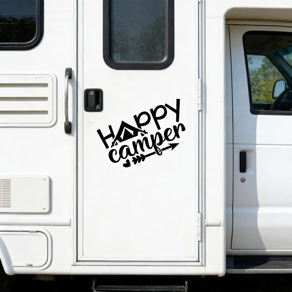 سعيد العربة الرسومات ملصقات ديكور لتزيين الغرف فان SUV العربة قافلة البضائع متنقل RV سيارة يلتف ملصق مائي اكسسوارات السيارات ملصق