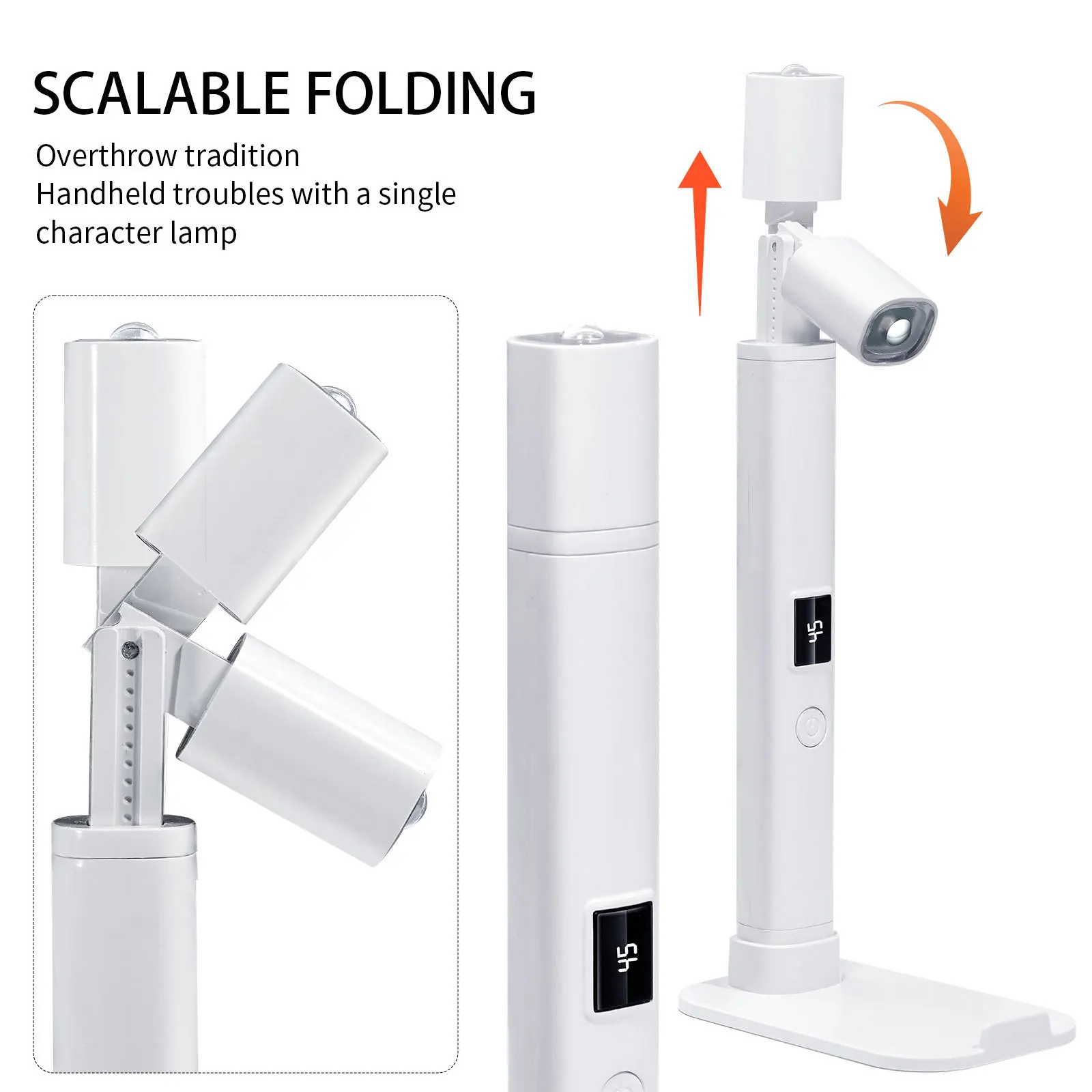 Professionele verstelbare standaard nagellamp - draadloos oplaadbaar UV/LED-licht, mini-droger voor thuis- en salongellak