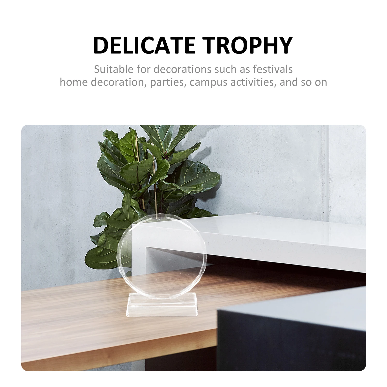 

Decorative Crystal Trophy Clear Award Delicate Prize Simple Design Artistic Abstract Ideas Home Festival Party Adornment