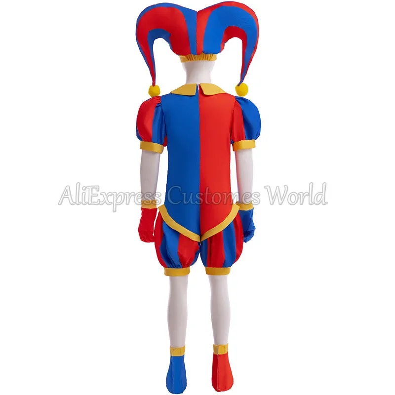 The Amazing Cos Pomni Cosplay Kostüm für Kinder Fantasia Digital Circus Disguise Kleidung Junge Mädchen Pomni Hut Outfits Halloween