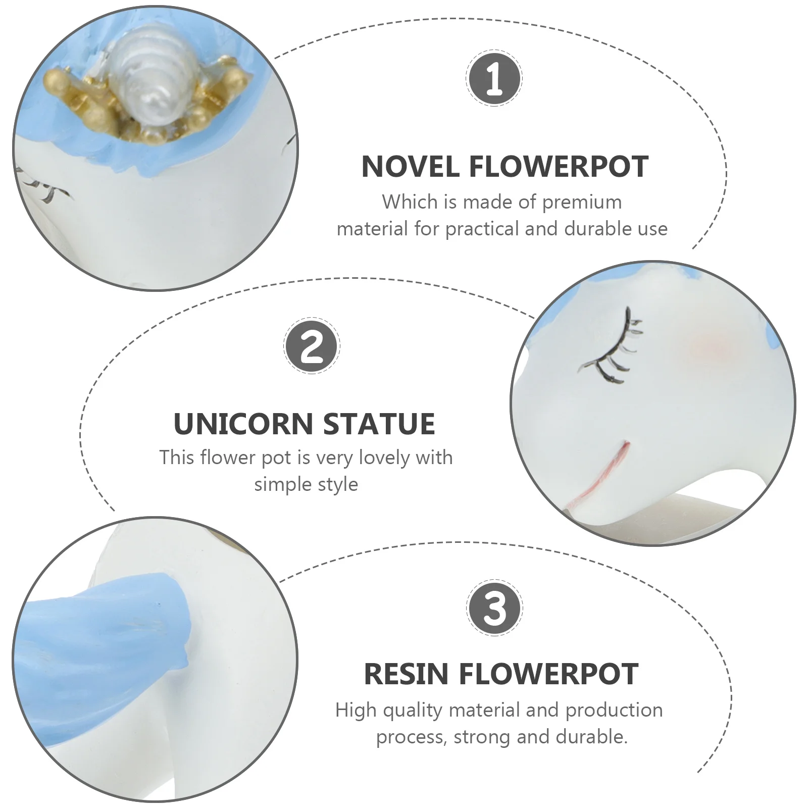 

1Pcs Resin Flowerpot Unicorn Shaped Succulent Plant Holder Cute Desktop Decor for Home Garden Balcony Office Display