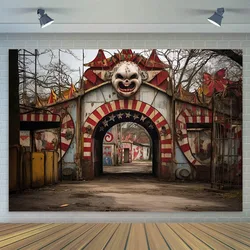 Abandoned Circus Theme Backdrop Spooky Creepy Clown Horror Halloween Photography Background