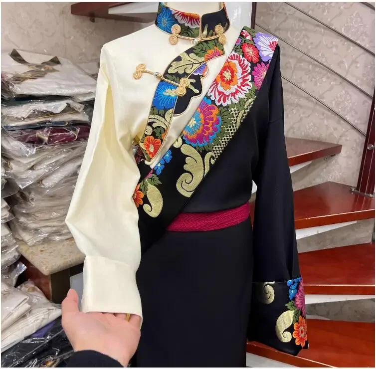 

Autumn Tibetan Top With Chinese Style Button up Tibetan Clothing for Women