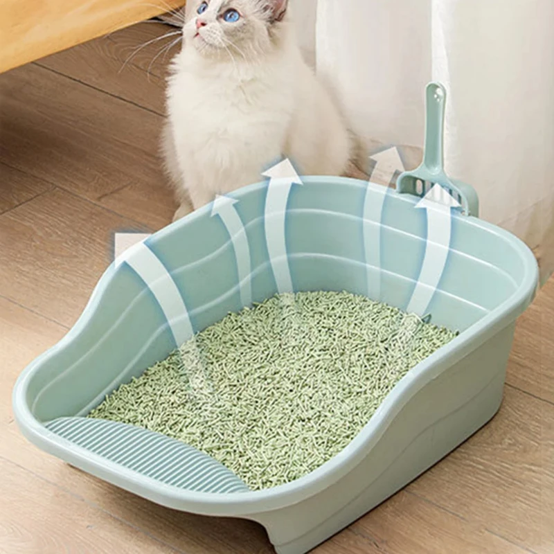 Pet Litter  Cat Litter Box Large Reinforced Deodorant Cat Toilet Splash Proof Cat Litter Shovel Cat Litter Box Pet Supplies Cats