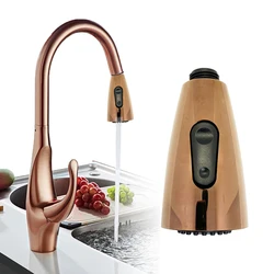 Rose Color Kitchen Faucet Nozzle Sprayer Water Stop key Pull Out Shower Head Sink Tap Replacement Accessory Renovation Aerator