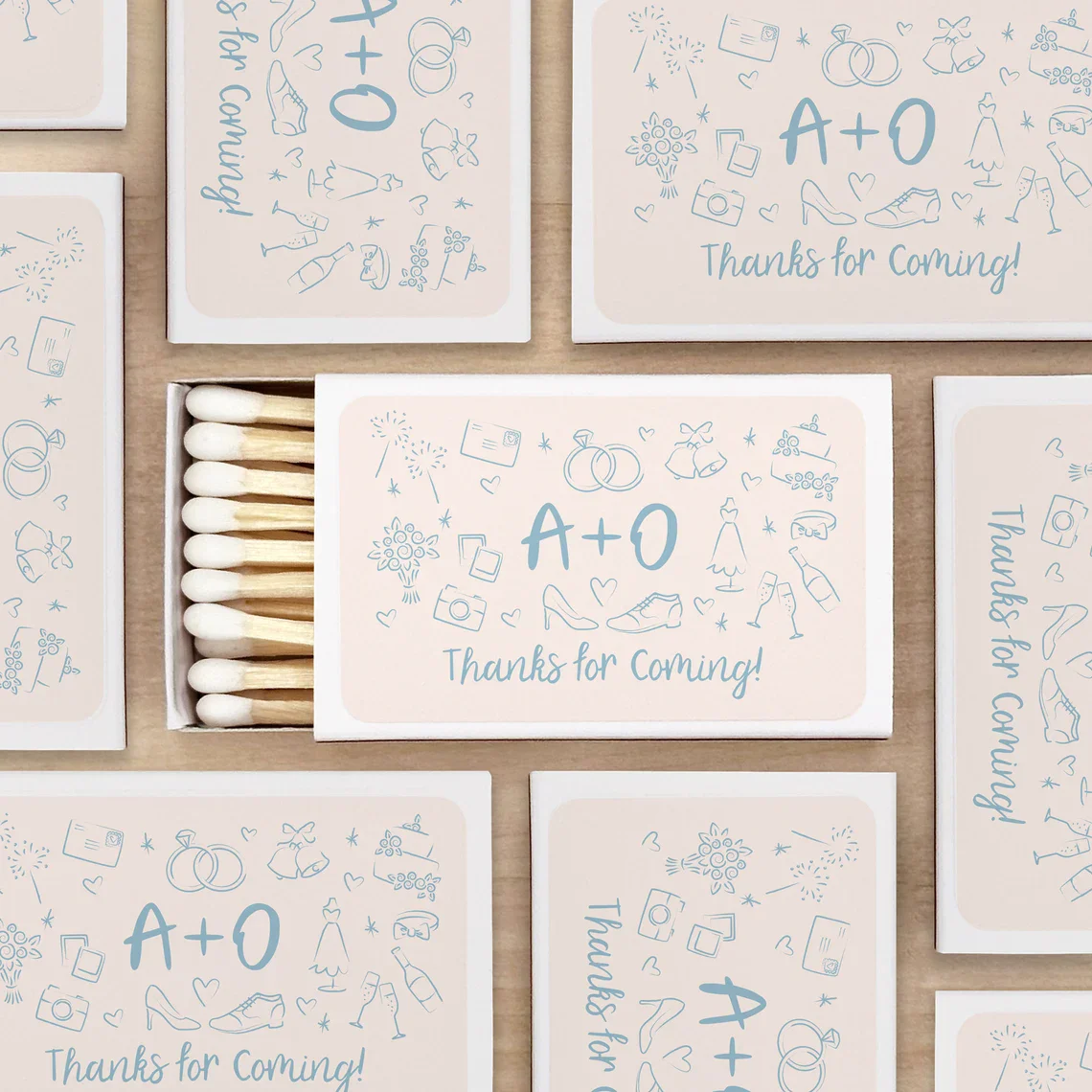 Custom Match Boxes, Wedding Matches, Bridal Shower Favors, Party Favor Matches, Matchboxes Customized, Hand Drawn Wedding Matche