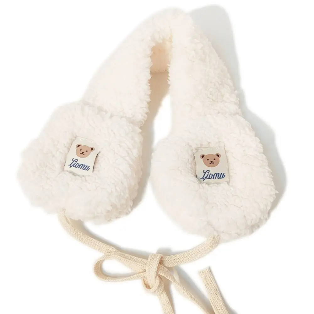 Novo bonito urso gravata earmuffs à prova de vento dobrável orelha mais quente proteção fria equitação ao ar livre macio earflap inverno