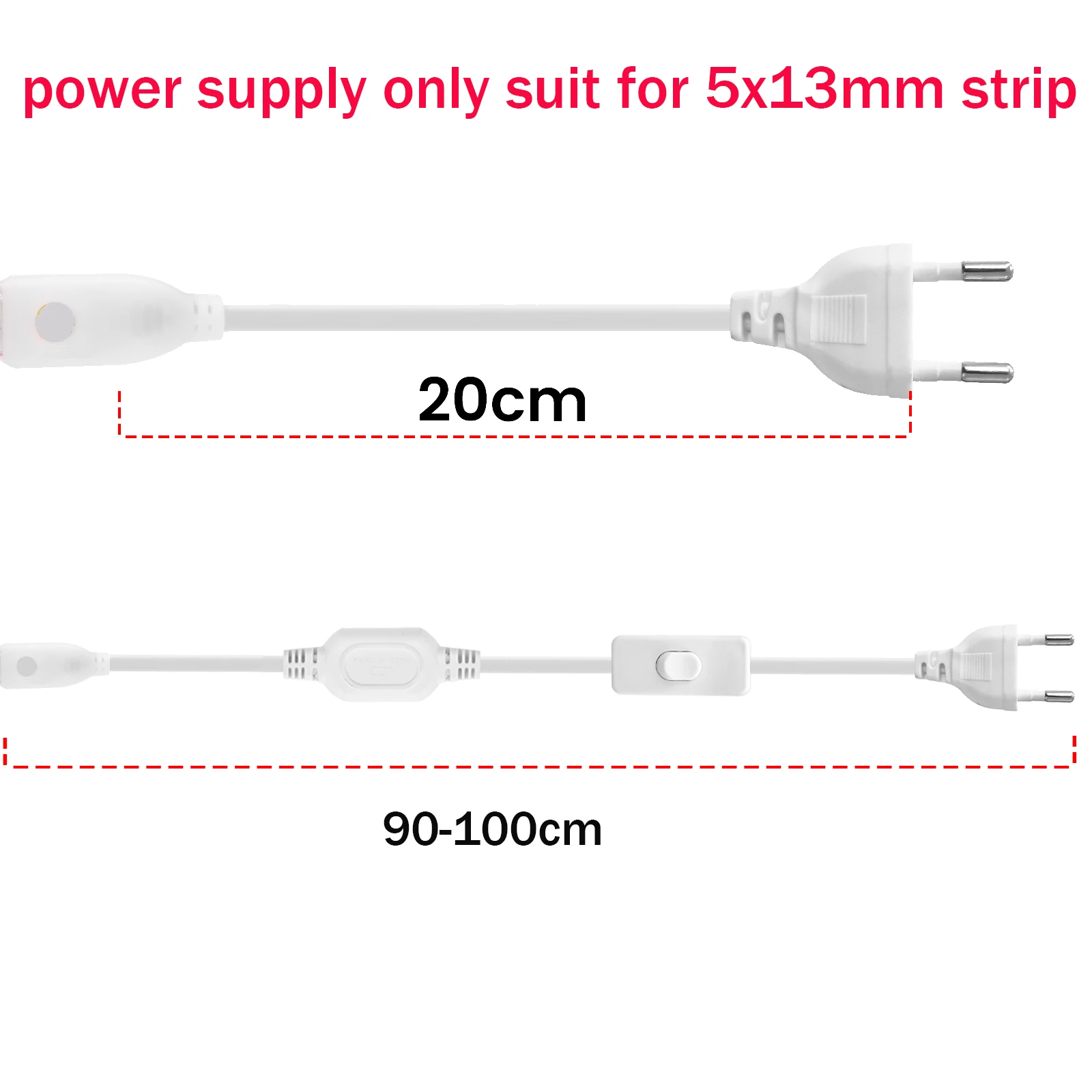 220V power supply only suit for size W13xH5MM No Lead 2835 240LEDs Double Row LED Strip, not suit for other led strip