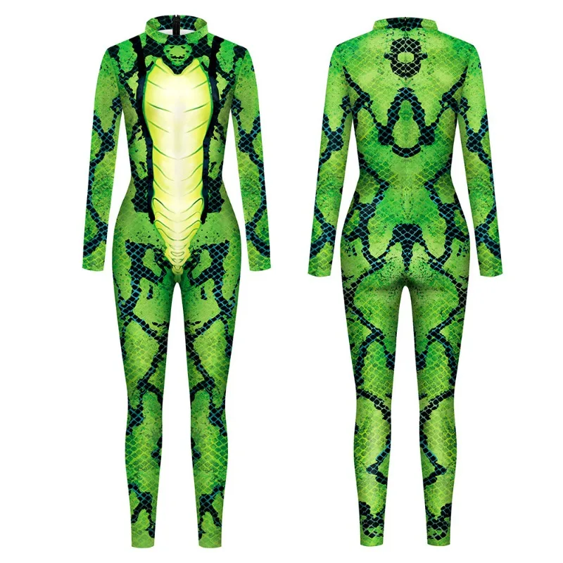 Halloween Cosplay Kostuum Voor Dames Dier Slang 3d Print Carnaval Party Jumpsuit Fancy Pakken Podiumperformance Bodysuits