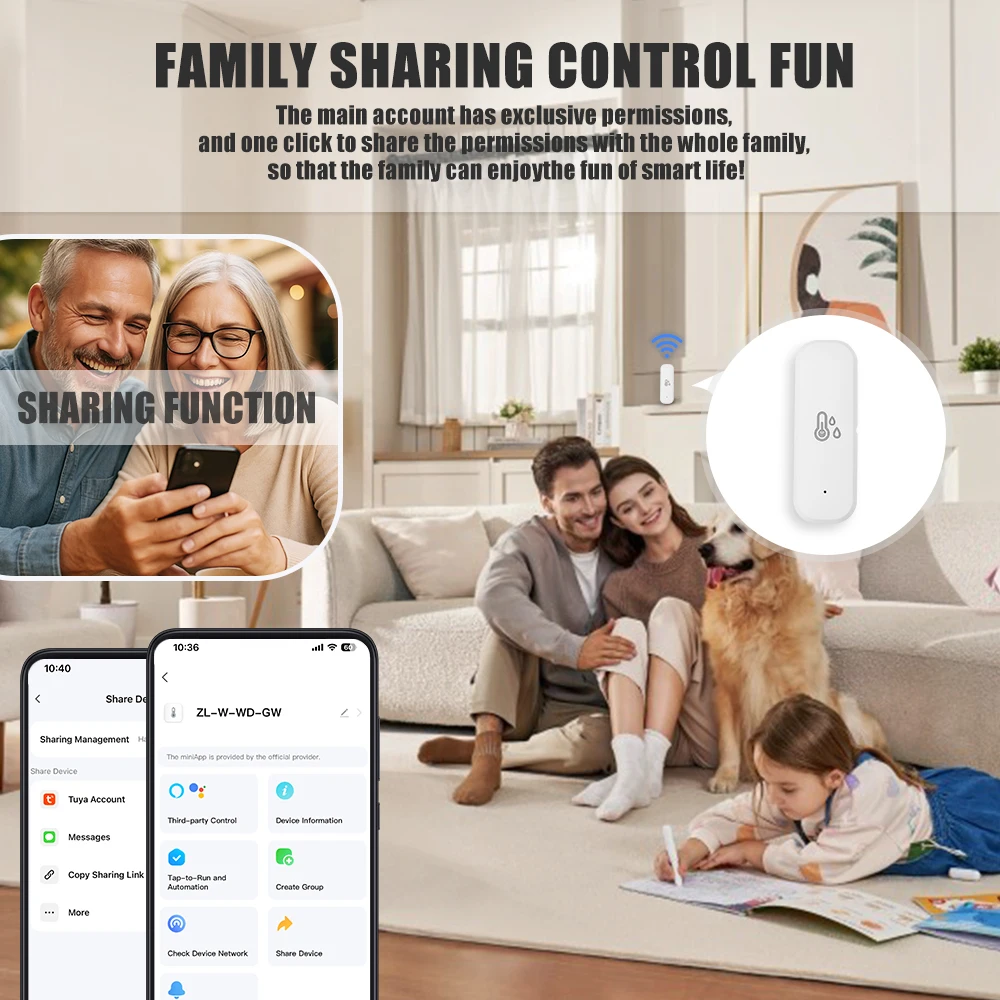 Tuya WiFi Temperature Sensor Smart Home Products Temperature And Humidity Sensor Smart Life APP Control Support Alexa Google