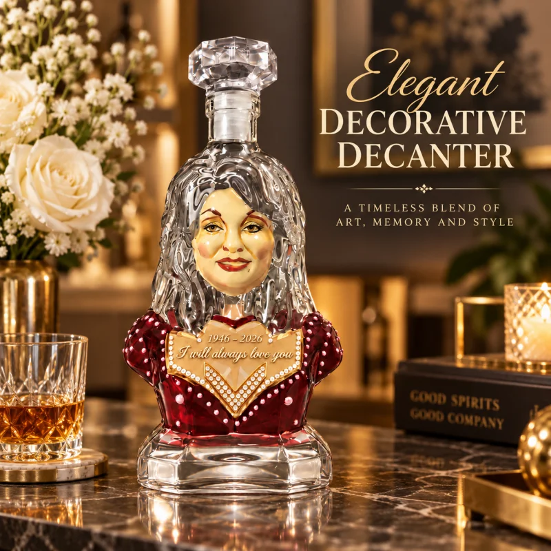 Dolly Parton Tribute Liquor Decanter Vintage Country Music Decorative Bottle Collector Gift Home Bar Shelf Decoration