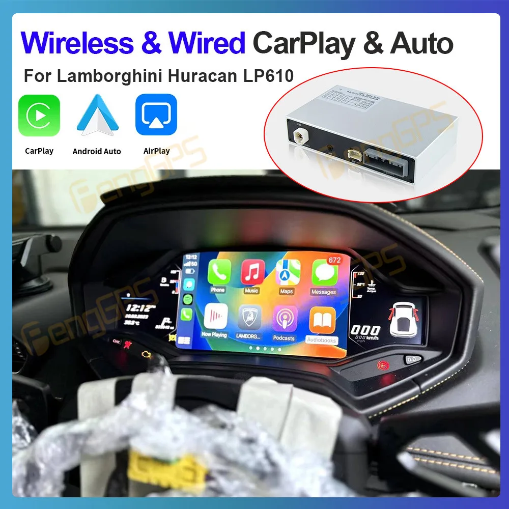 Carplay Box For Lamborghini Huracan LP610 Wireless Apple Carplay & Android Auto Module Stereo Multimedia Video Player Navigation