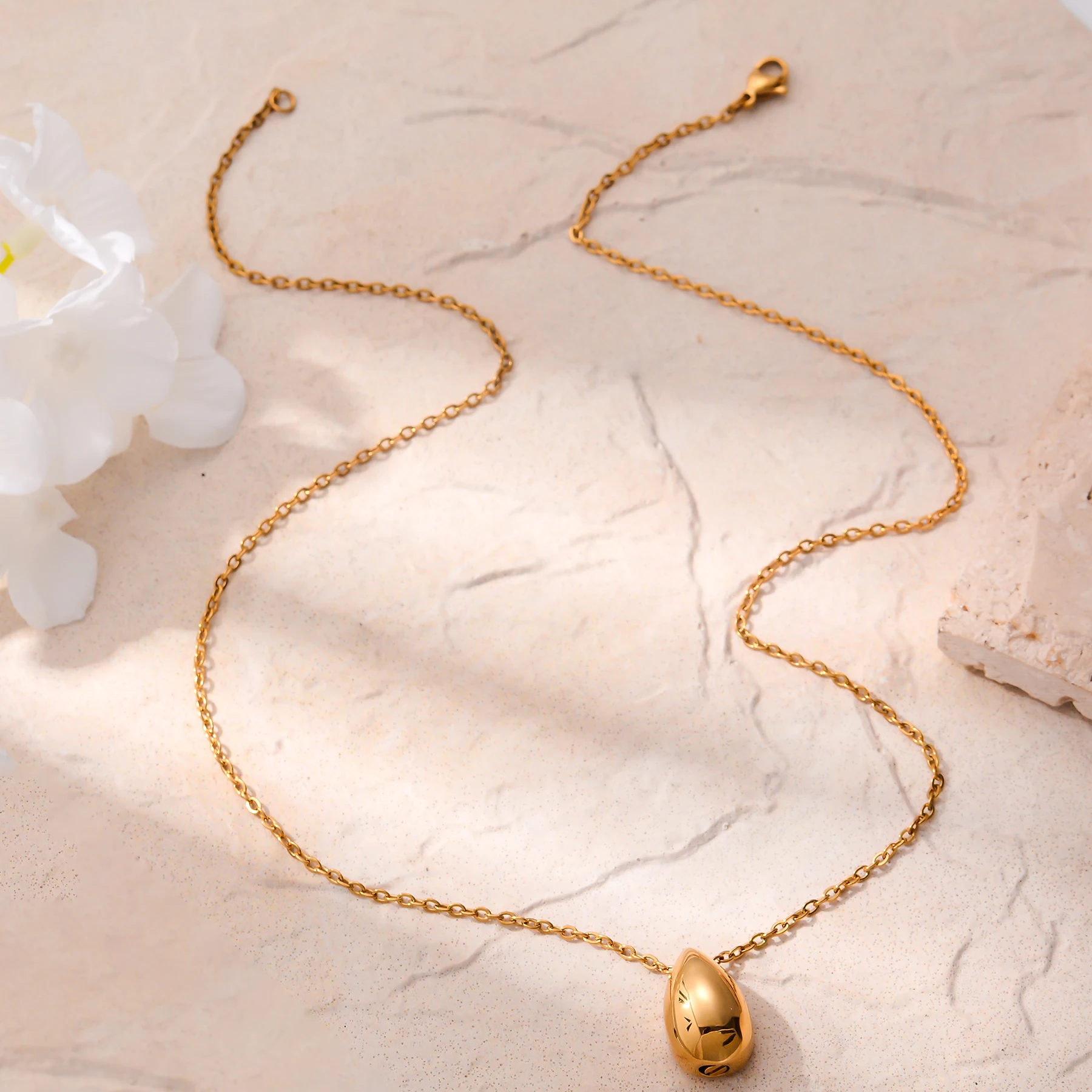 Wassertropfen-Halskette für Asche aus Edelstahl, Anhänger zur Aufbewahrung von Asche, Gedenkschmuck – Detail 8