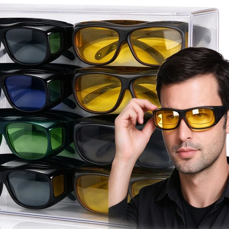 Night Vision Sunglasses Car Night Driving Glasses Driver Goggles Unisex Sun Glasses UV Protection Sunglasses Eyewear Gift