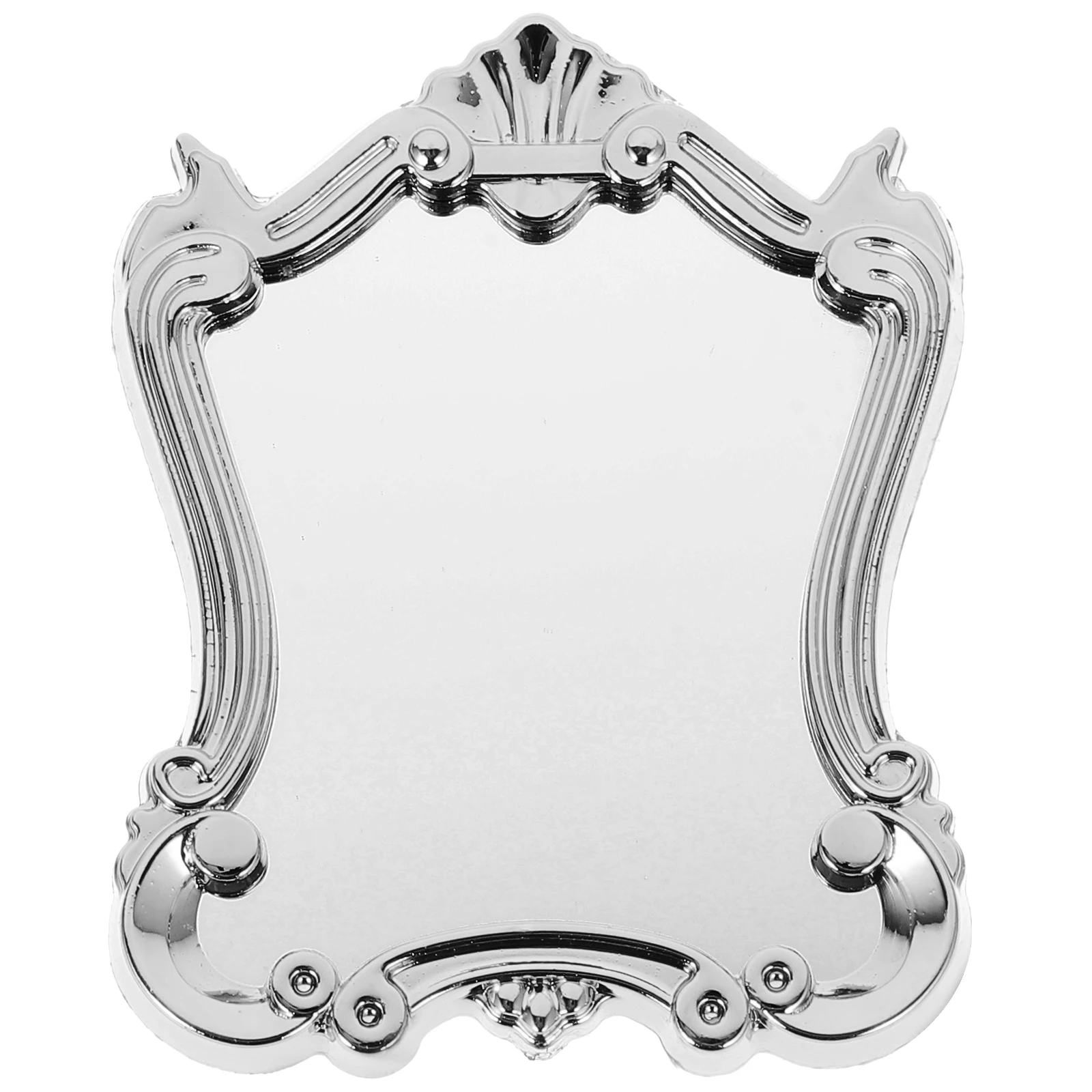 

Mini Furniture Mirror Dollhouse Decorations Silver Miniature Mirrors Accessories Bath Room Living Room Bedroom Study Playroom