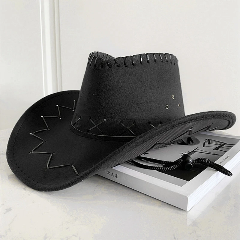 Fashion Simple Adult Cowboy Hat Western Cowgirl Hats Halloween Birthday Costumes Accessories Holiday Decorations