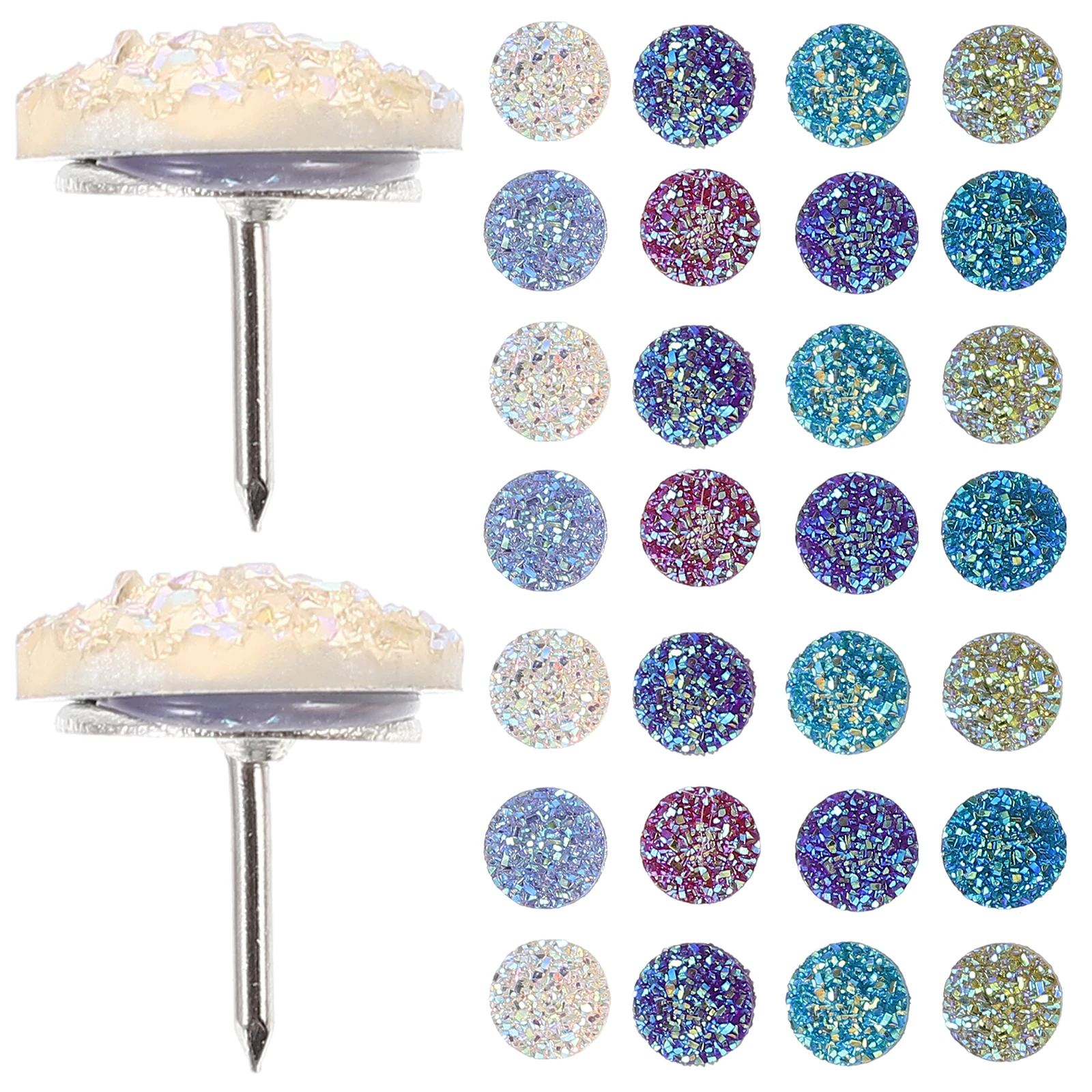 

30 Pcs Diamond Tack Push Pin Cute Thumbtacks Shining Pins Home Supply Multi Function Cork Board Accessories Daily Use