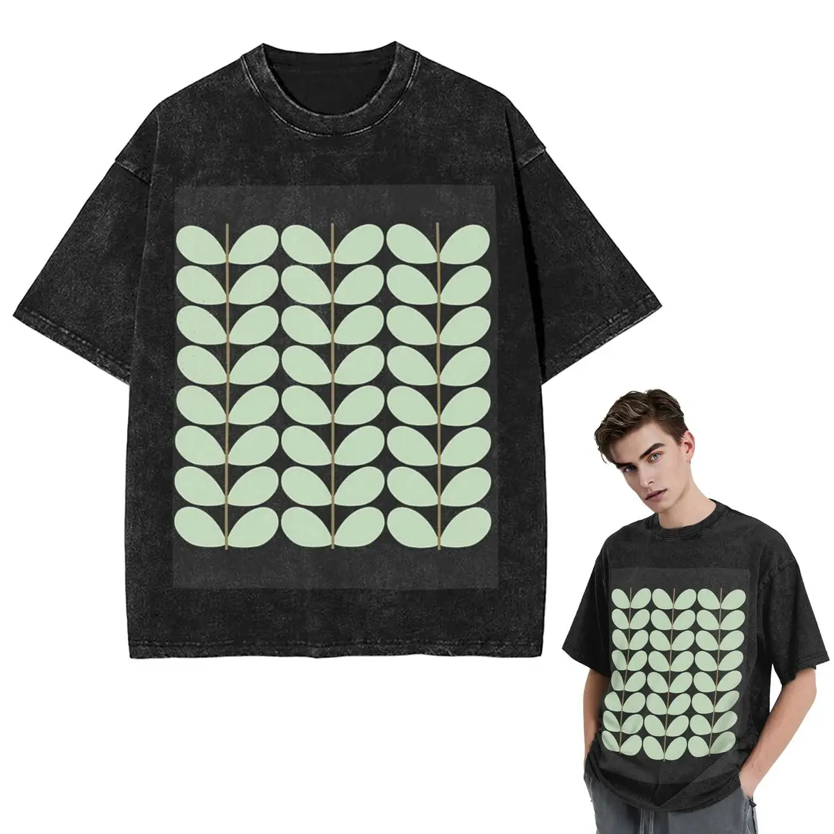 

Streetwear T-Shirts Orla Kiely, Giant Stem ,orla Kiely Pattern Washed T Shirt Short Sleeve Hip Hop Tops Tees for Men Women