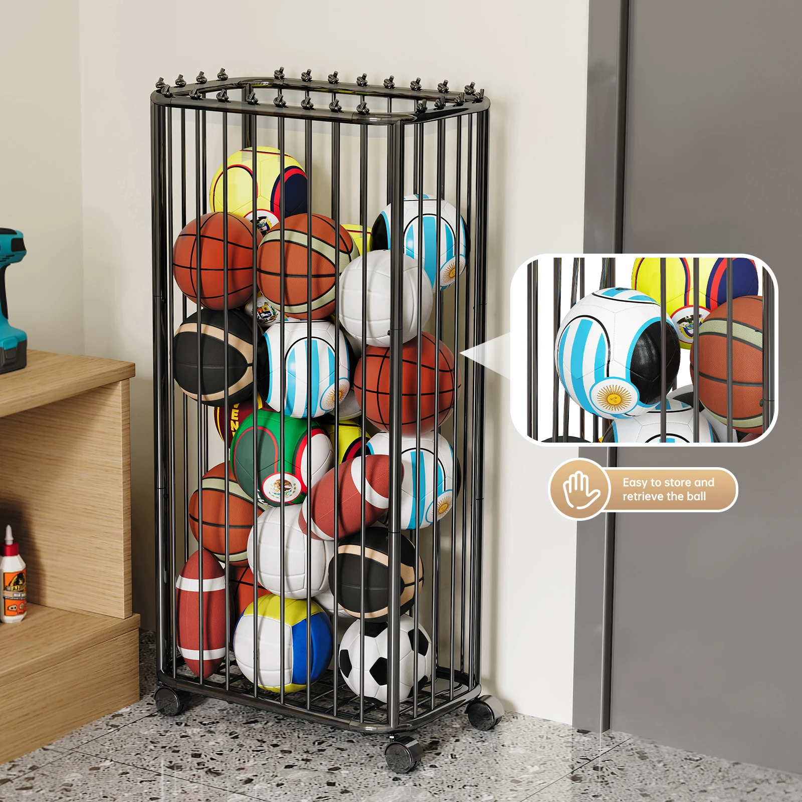 Basketball, Football, Tennis R - огляд і ціна Sports Equipment Storage Rack