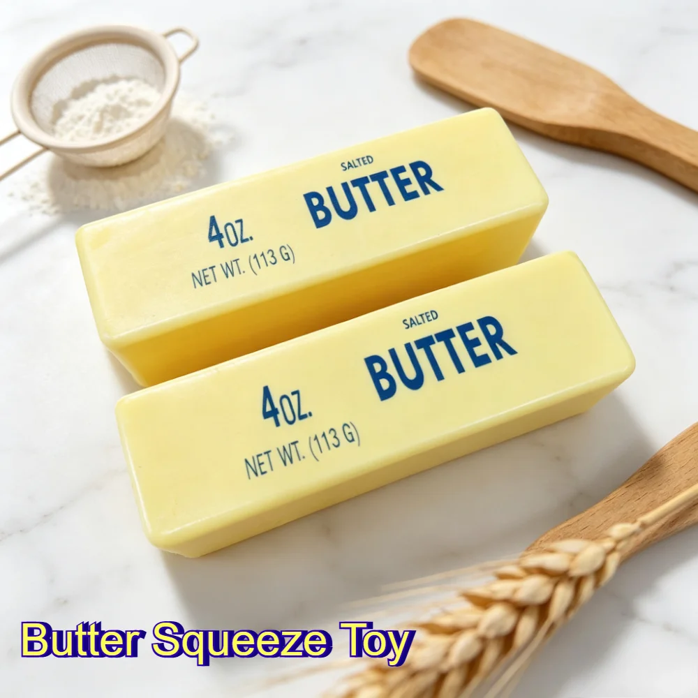 Soft Slow Rebound Butter Stick Realistic Silicone Squeeze Stress Relief Gadget Desk Office Accessory Funny Anti-Anxiety Gift