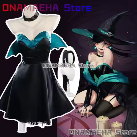 Halloween Sage Cosplay Game Valorant Costume Bandeau women's Dress+Witch Hat Set Anime Sage Role-playing 3XL Gothic Lolita Skirt