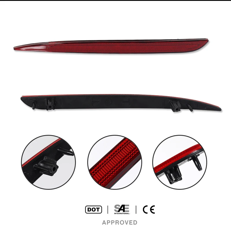 2PCS Lensa Reflektor Bumper Belakang Untuk Chrysler 300 2015-2023, Spesifikasi OE Rakitan Kiri Kanan, Pengganti Reflektor Merah OEM, Tanpa Bohlam / Soket