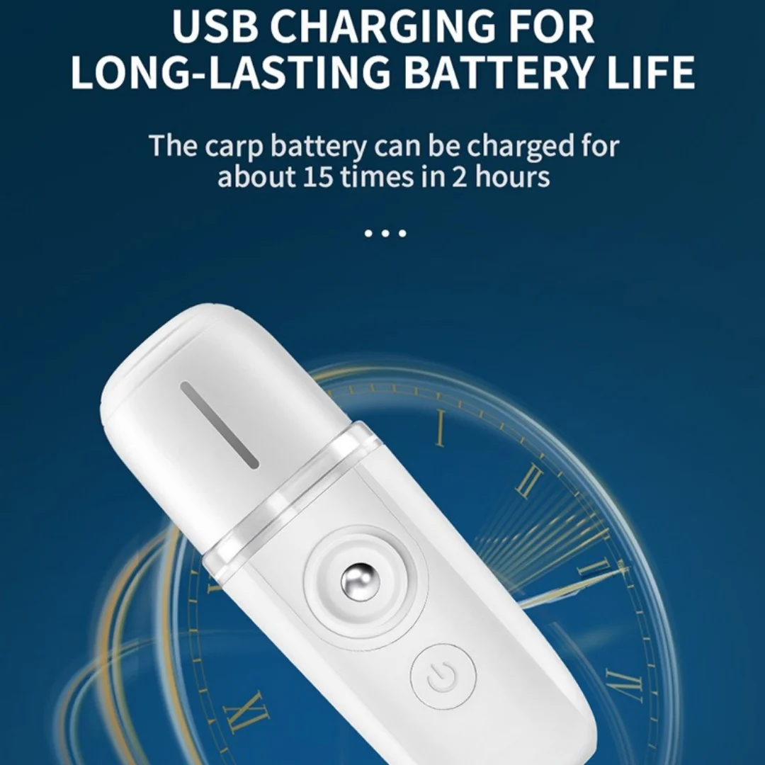 Draagbare 3-in-1 oogmassageapparaat met nano-vernevelaar Zachte mist Oogzorgapparaat voor thuisgebruik, oplaadbare en veilige verlichting van oogvermoeidheid