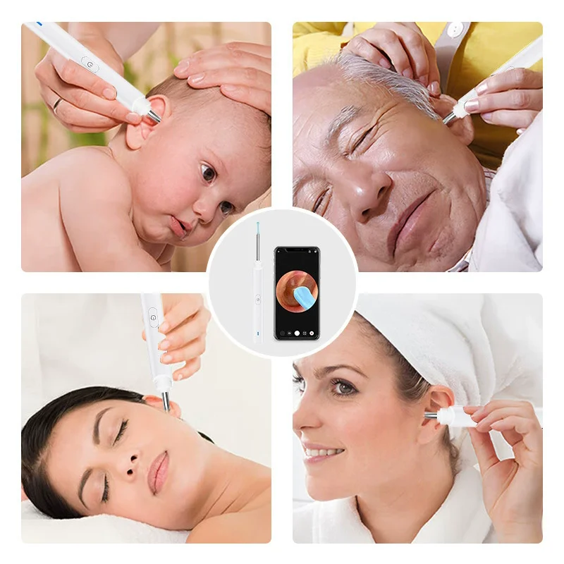 Smart HD Ear Spoon with LED Light Ear Wax Remover with Camera Wireless Ear Cleaning Tool for Men Women
