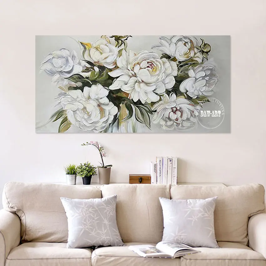 

High Quality Modern Bloom Flowers Art Picture Frameless Abstract Canvas Handmade Decoration Luxury Living Room Art Paintings