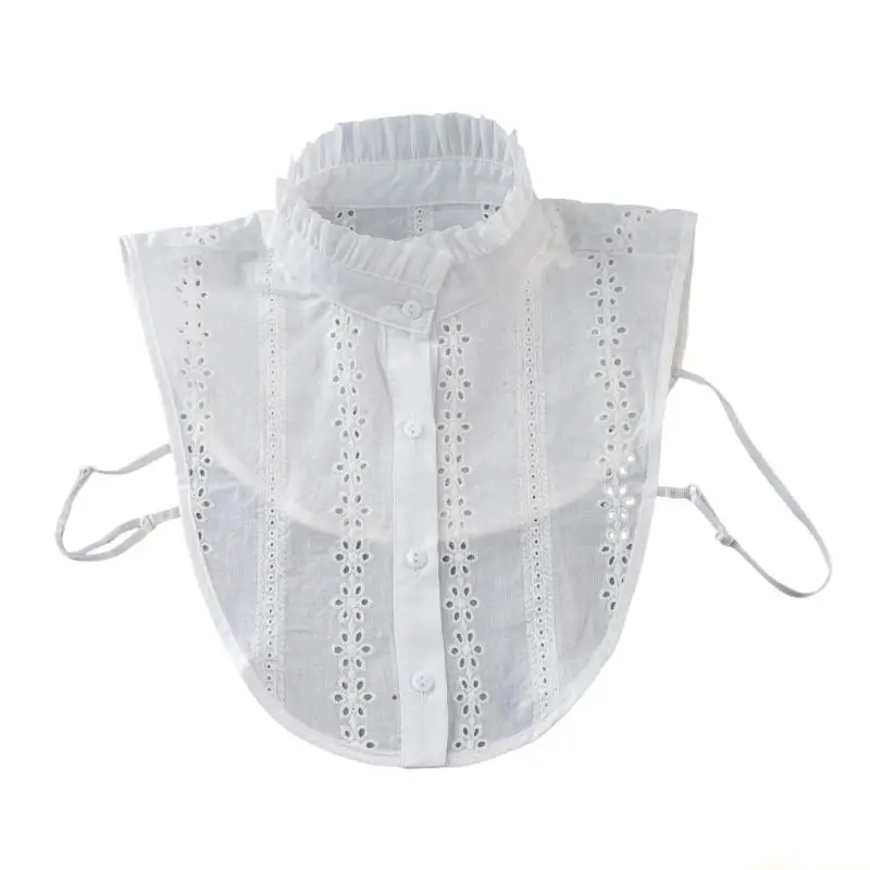 31BF Classical Ruched Collar Lace Embellished Neckline Accent For Formal Event
