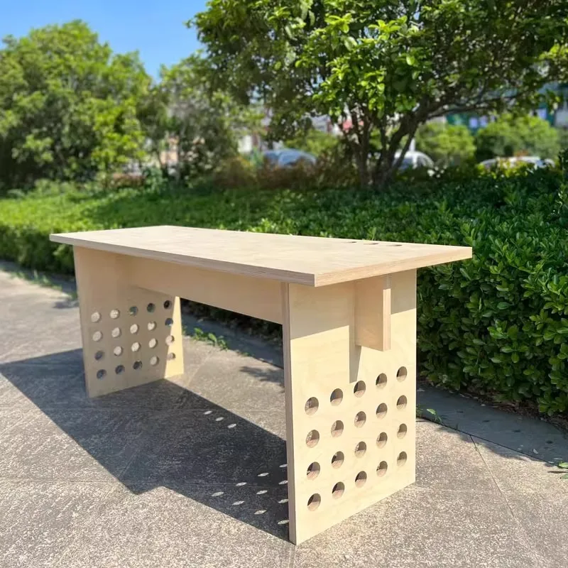 

Long, high-end, minimalist, dining table, modern, solid wood, Nordic