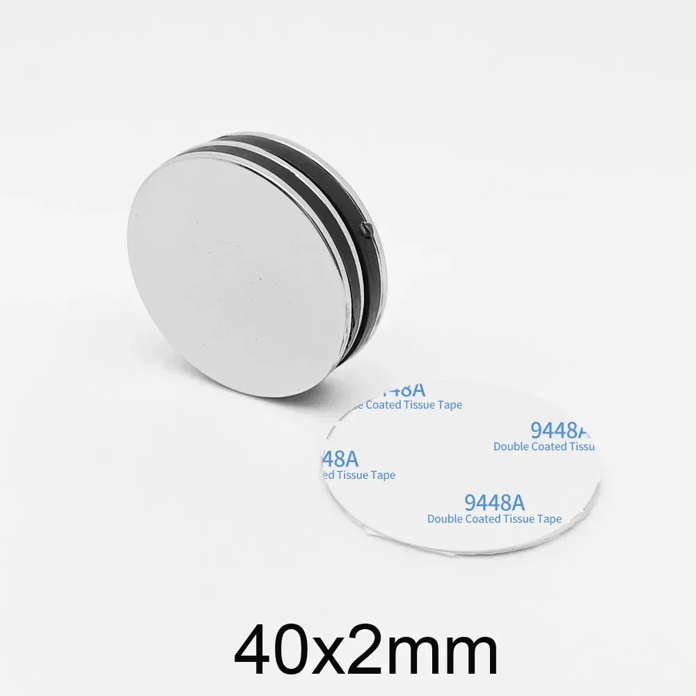 40x2mm Round Rare Earth Magnet With Self - Adhesive Tape 40*3 Thin Powerful Strong Magnetic Magnets 25x2 Neodymium Disc Magnet