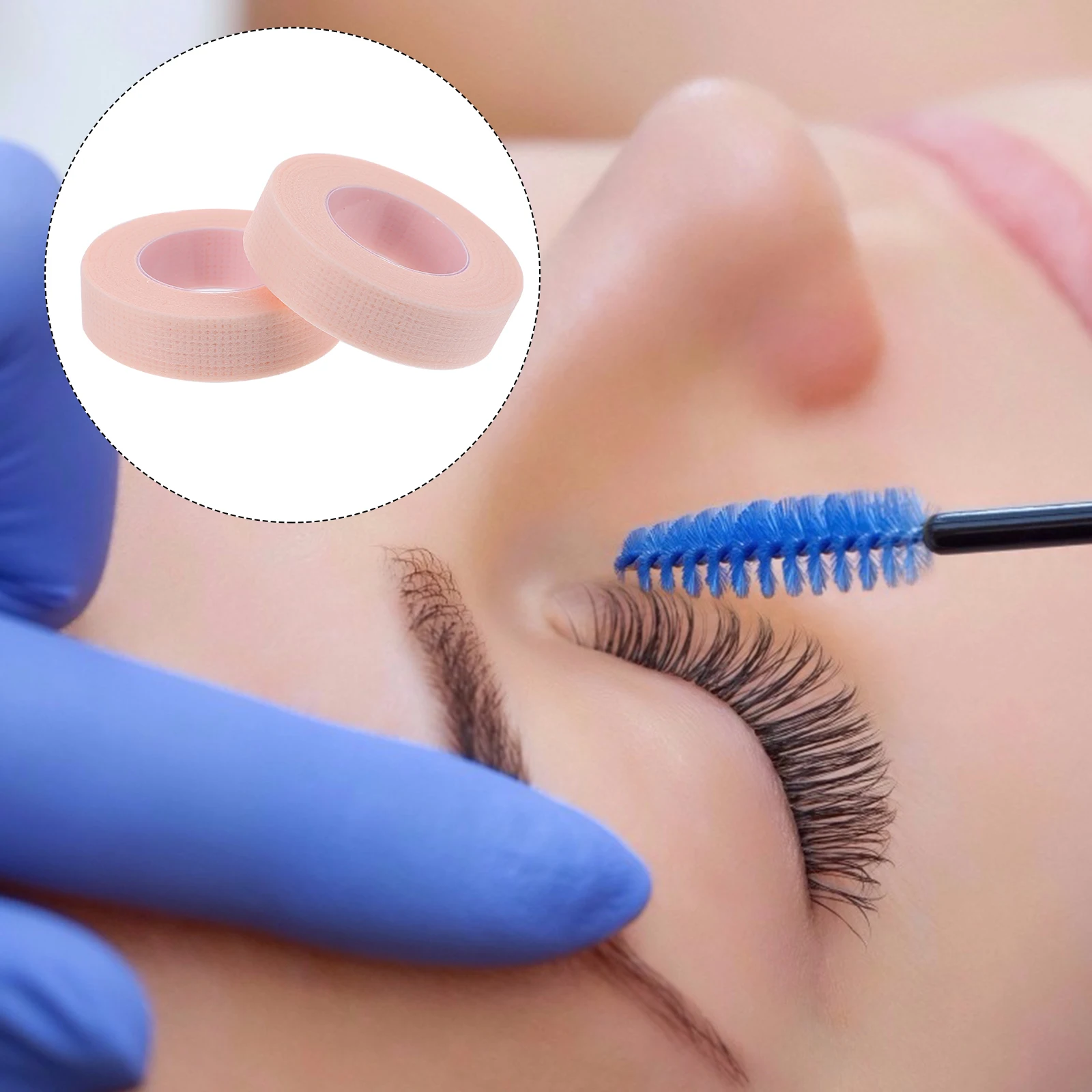 

6pcs 6 Rolls Pink Eyelash Tape Fabric For Lash Extension Graft Isolation Patches Adhesive Breathable Skin Safe Multi Use Tool