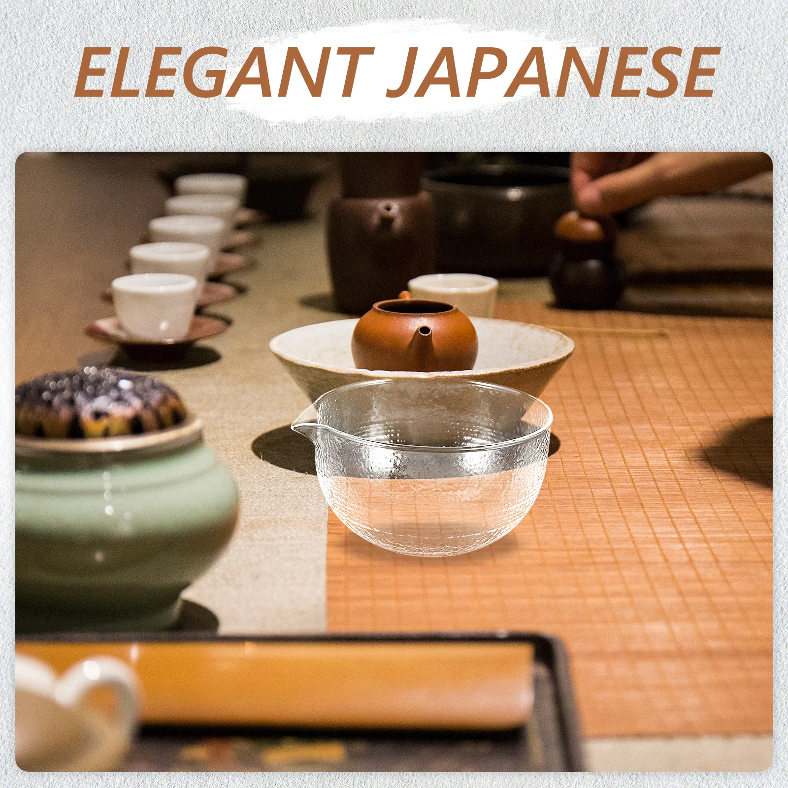 

Japanese Matcha Bowl Spout Clear Glass Tea Bowl Traditional Ceremonial Matcha Set Tea Home Office