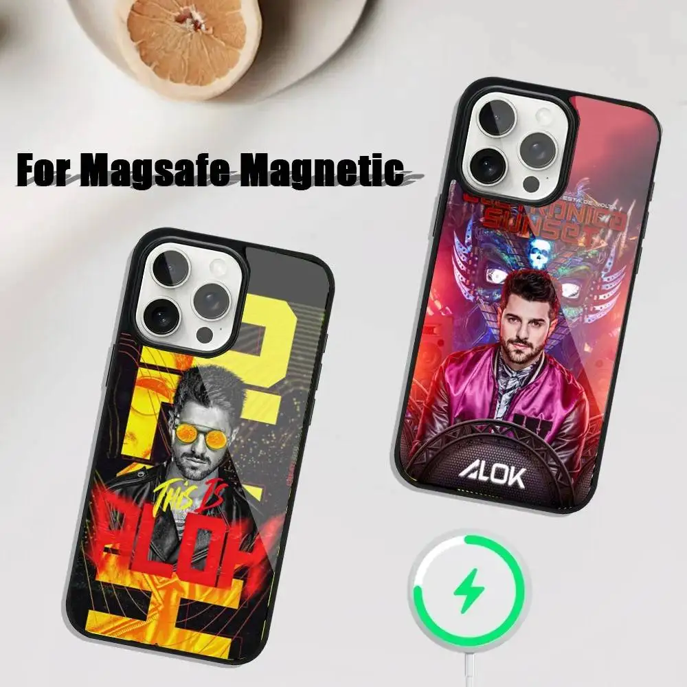 

A-ALOK DJ Phone Case For iPhone 16,15,14,13,12,11,Plus,Pro,Max Mini Magsafe Magnetic Wireless Charging