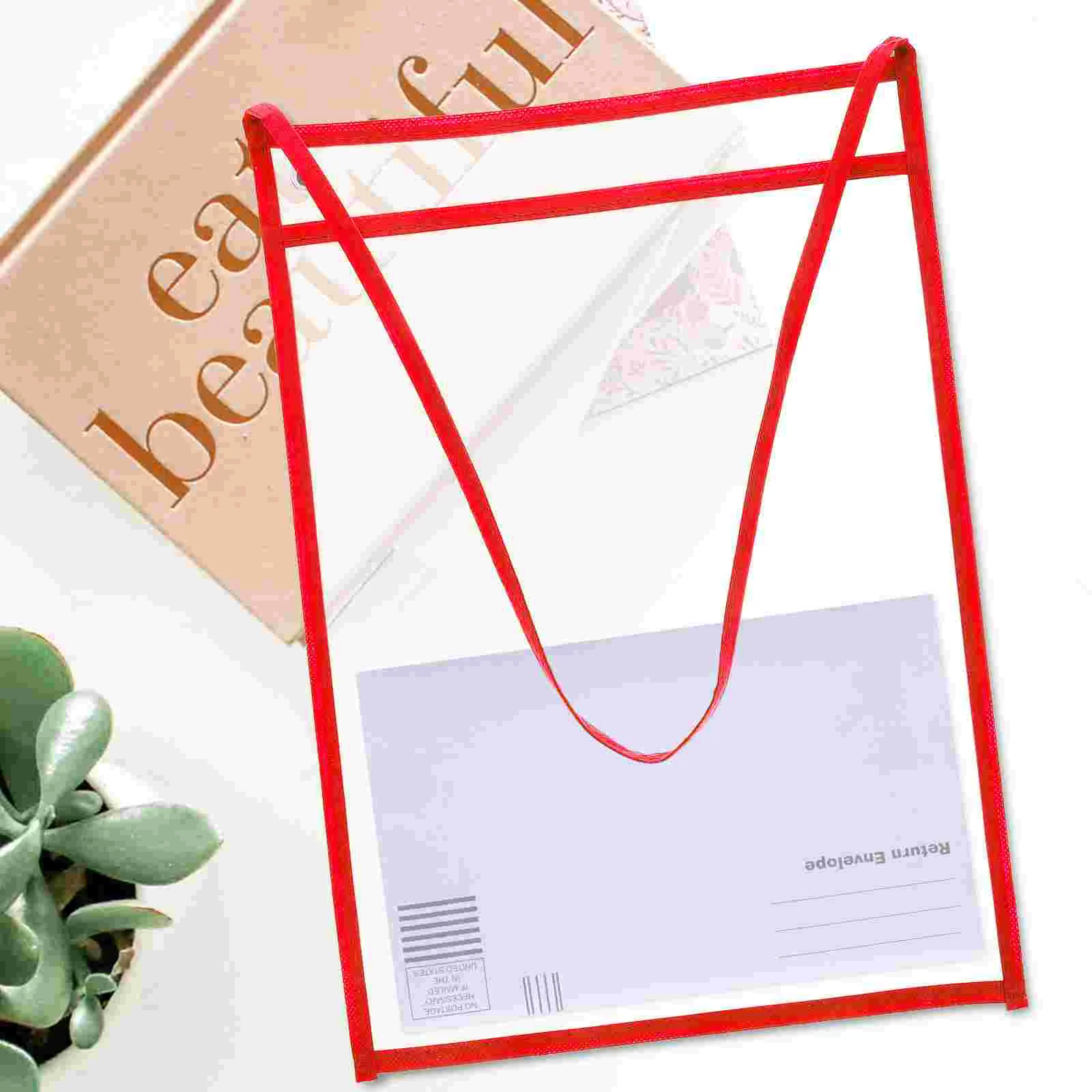 10 Pcs Erasable File Bag Convenient Pocket Document Holders Rewritable Clear Bags Polyester Hanging Folders