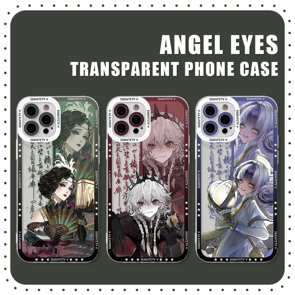 Game Identity V Phone Case for iPhone 16 15 14 Plus 13 12 Mini 11 Pro Max X Xs XR 7 8 Border Print Transparent Soft Cover