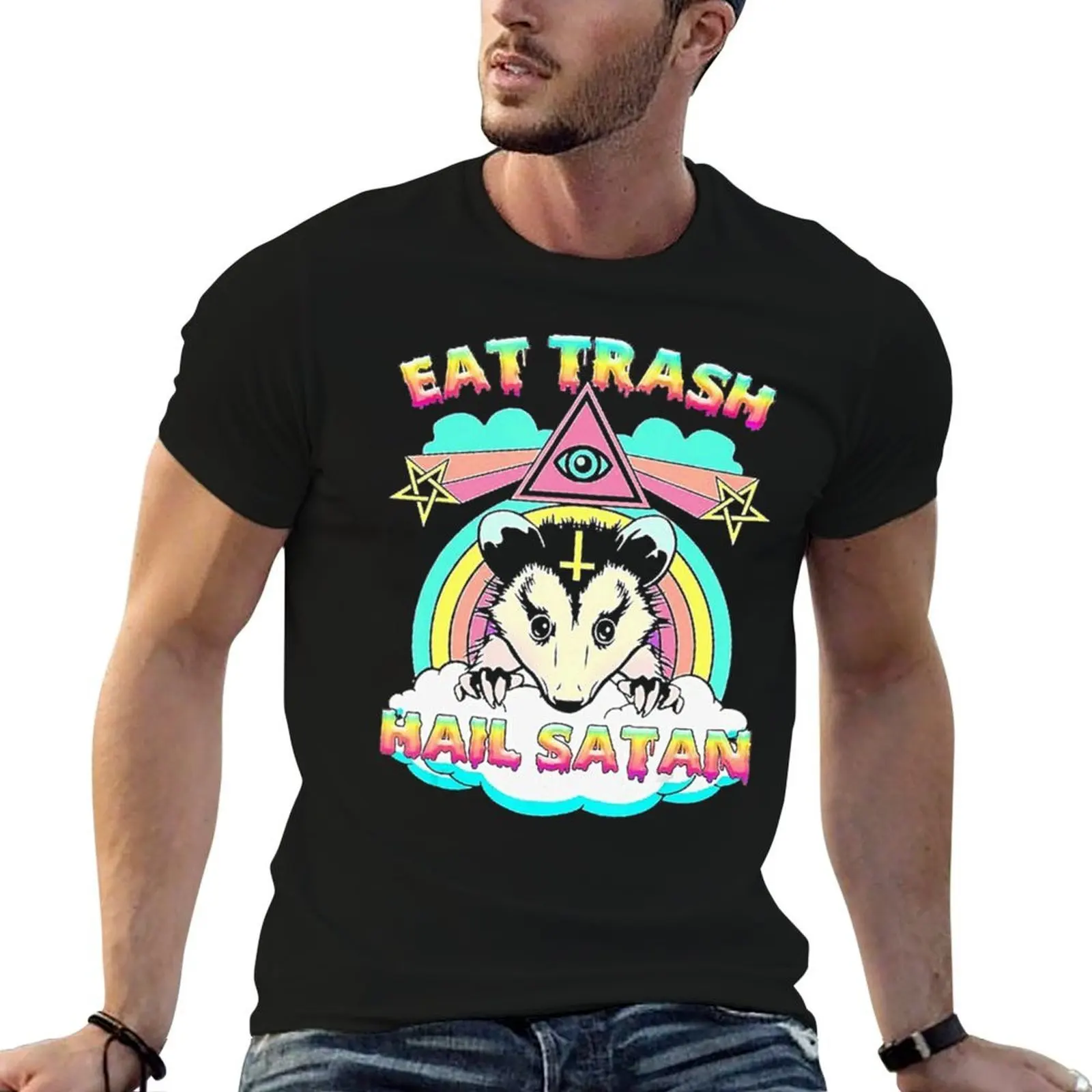 

Hail men t Raccoon cotton Eat t shirt for man Trash Satan man for shirts shirts T-Shirt cotton t man pack