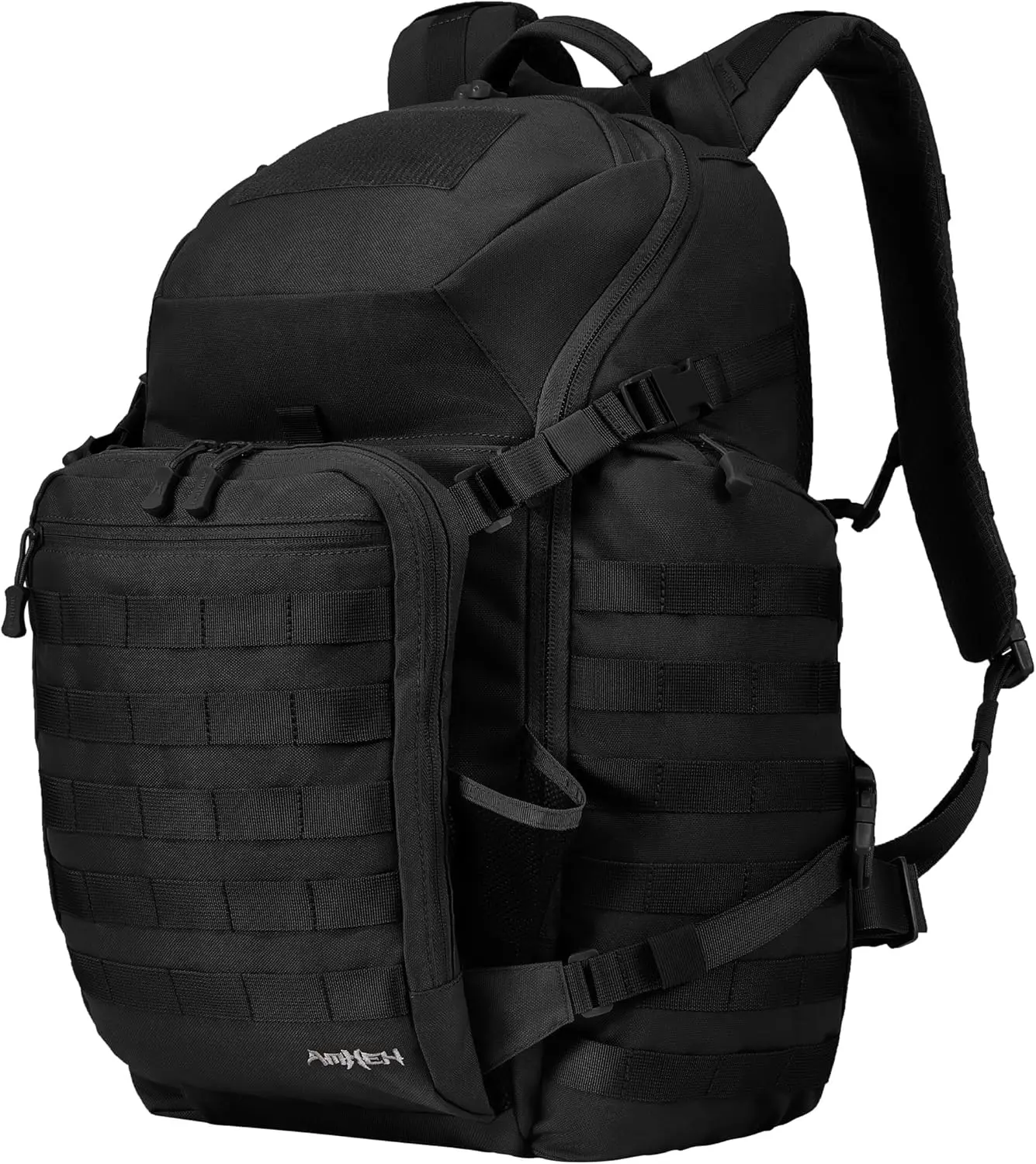 52L Tactical Travel Backpack for Men - Airline Approved, 17" Laptop Compartment, Expandable Pocket, Heavy Duty, Black