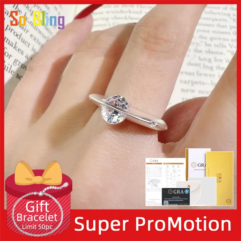 Кольца So-Bling из стерлингового серебра 925 пробы с муассанитом