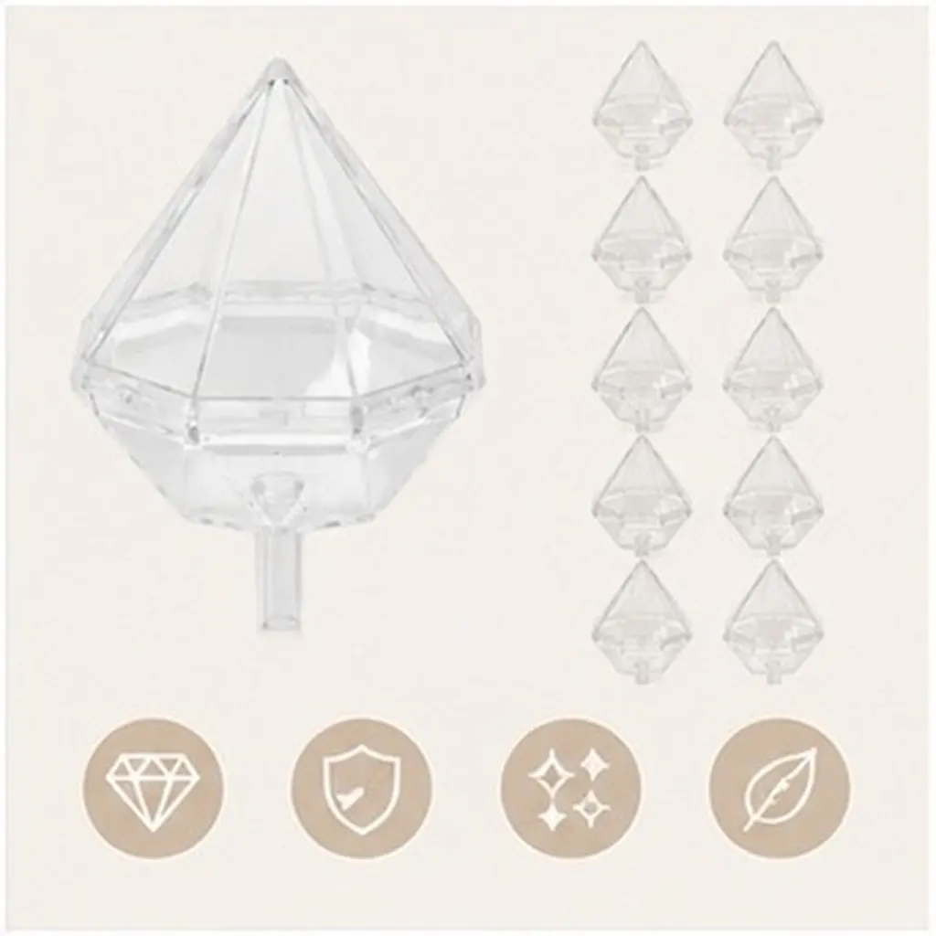 80Pcs Acrylic Clear Chocolate Flower Holder Diamond Shape Bouquet Base DIY Candy Bouquet Kit Party Gift Packaging Wedding