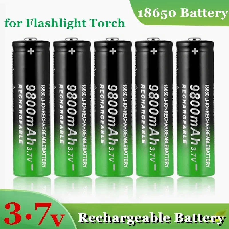 Extended Runtime Rechargeable Battery for Flashlight and Headlamp - 9800 18650 Lithium Ion