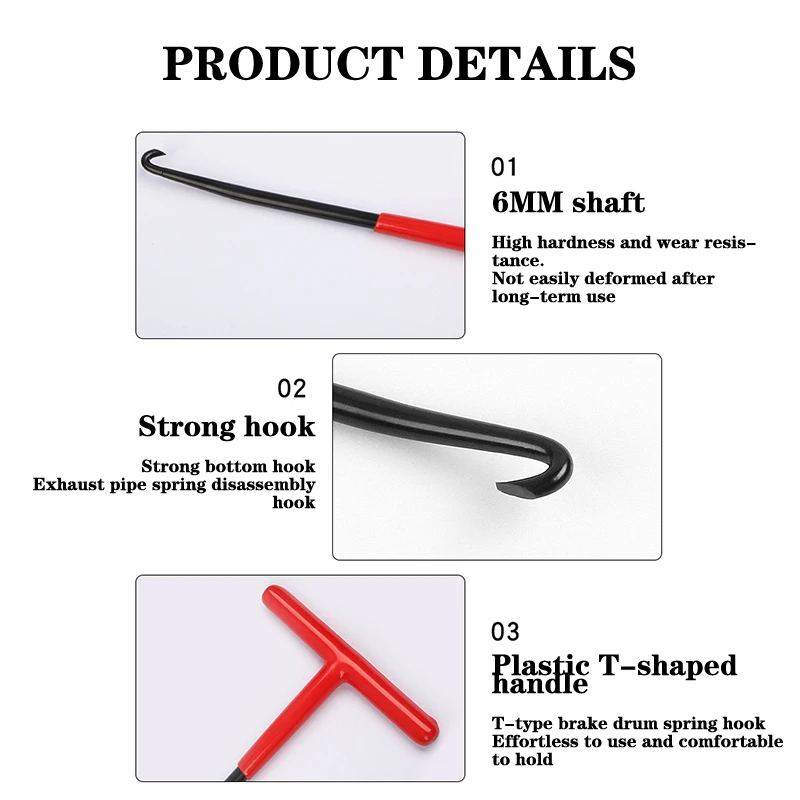 Repair Tool For Springs Removal Motorcycle Exhaust Spring Hook T Shaped Handle Exhaust Pipe Spring Puller Installer Hooks