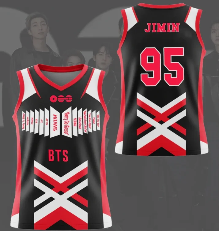 BTS Arirang World Tour 2026 Neues Konzert-Merch Unisex Basketballtrikot Kpop Y2k Atmungsaktives Tanktop Freizeithemd Familienoutfit – Detail 7