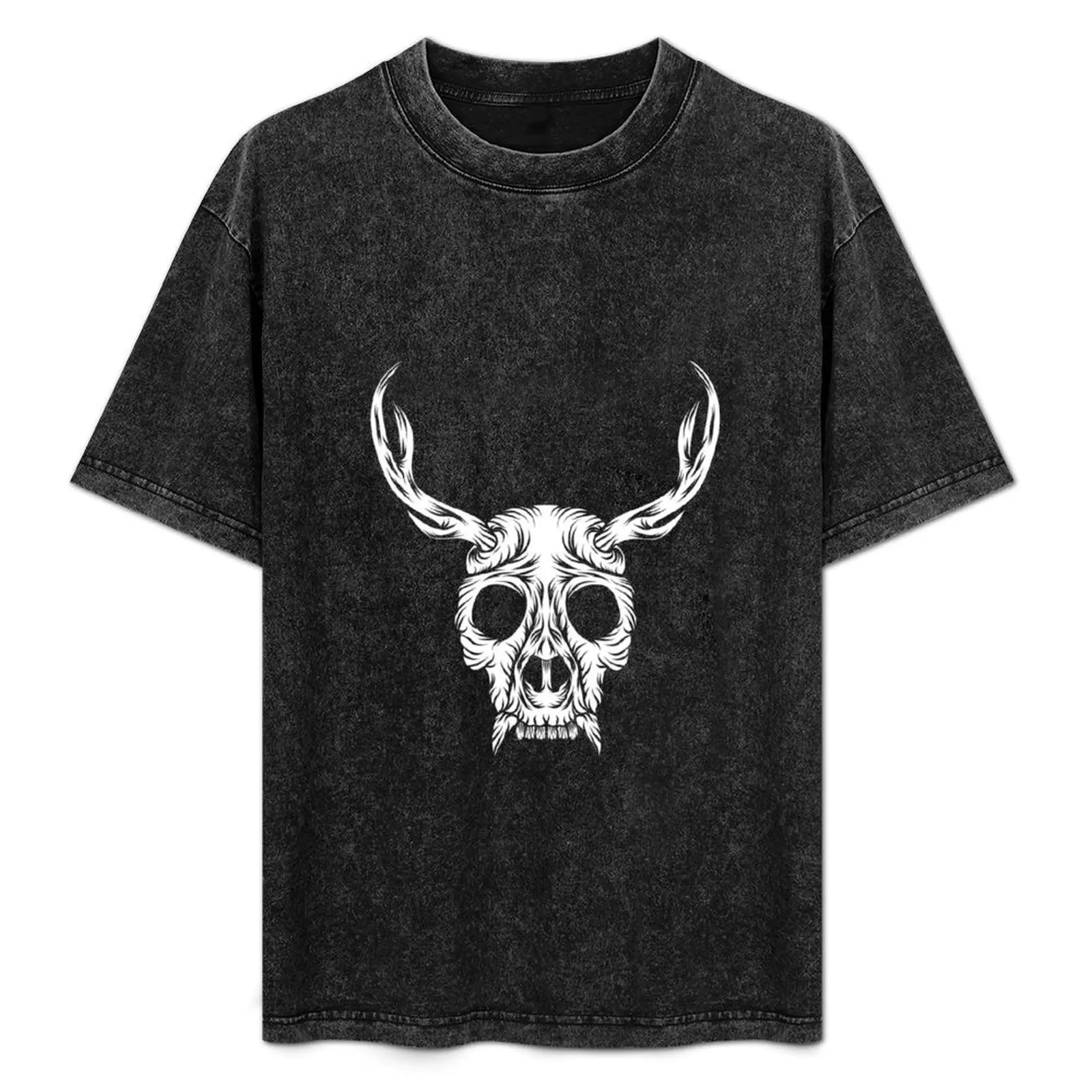 

Creepy Gorilla Antlers Cool Unique Animal Skull T-Shirt anime t shirts anime heavy weight t shirts for men