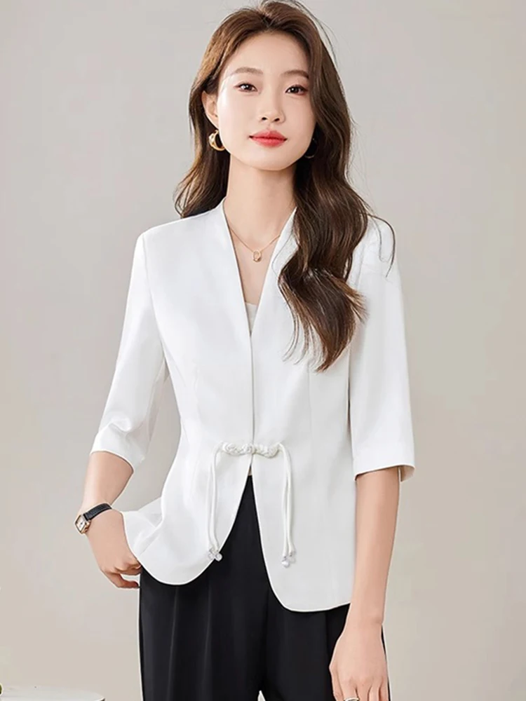 

Ele Acetate Satin Open Cardigan irt Svel V-ne Korean Sle Commute Straight Tube Ele Aosphere New Summer