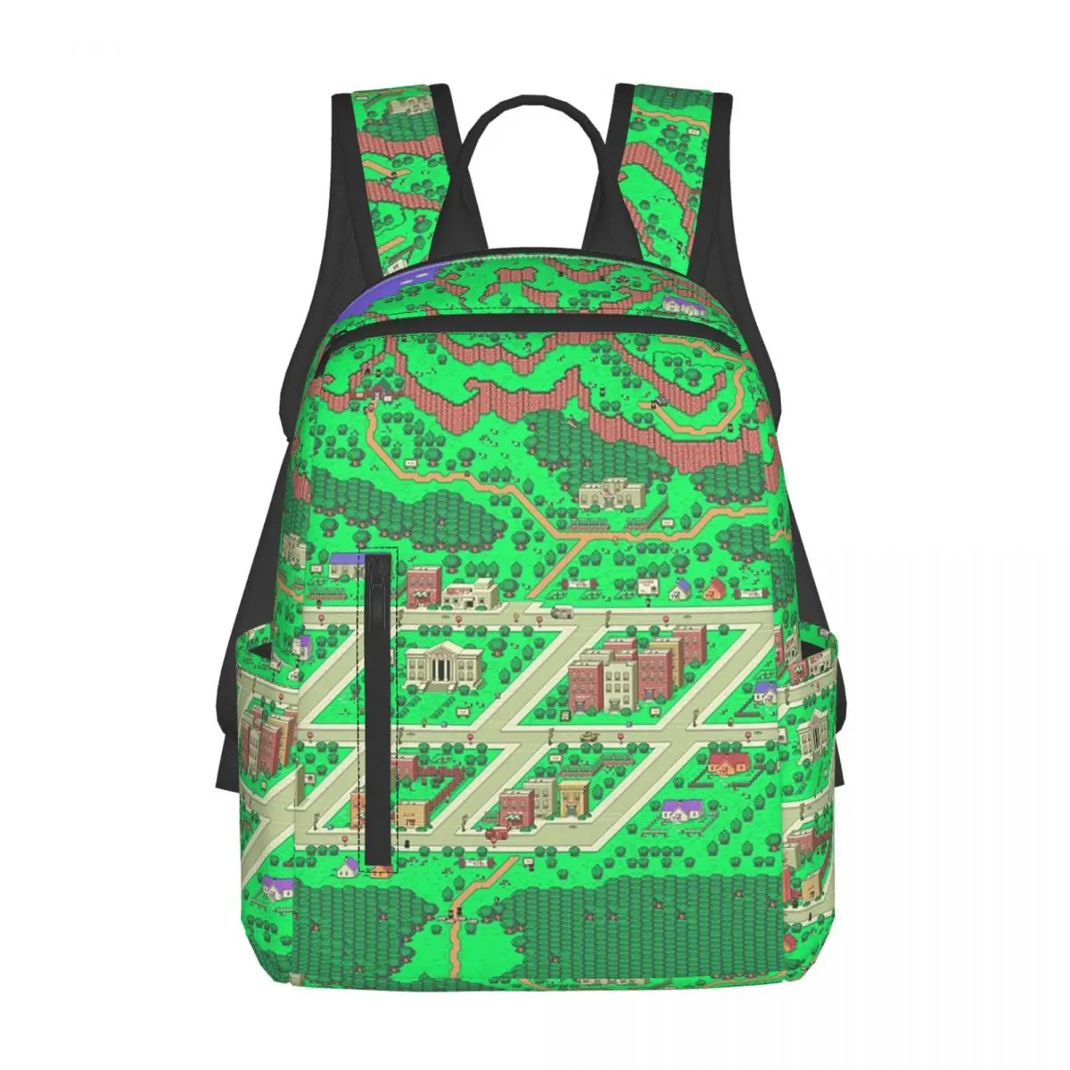 

Earthbound Onett Map Backpack Daypack Large Capacity Boys Girls BookBag School Bag Shoulder Bags for Men Women